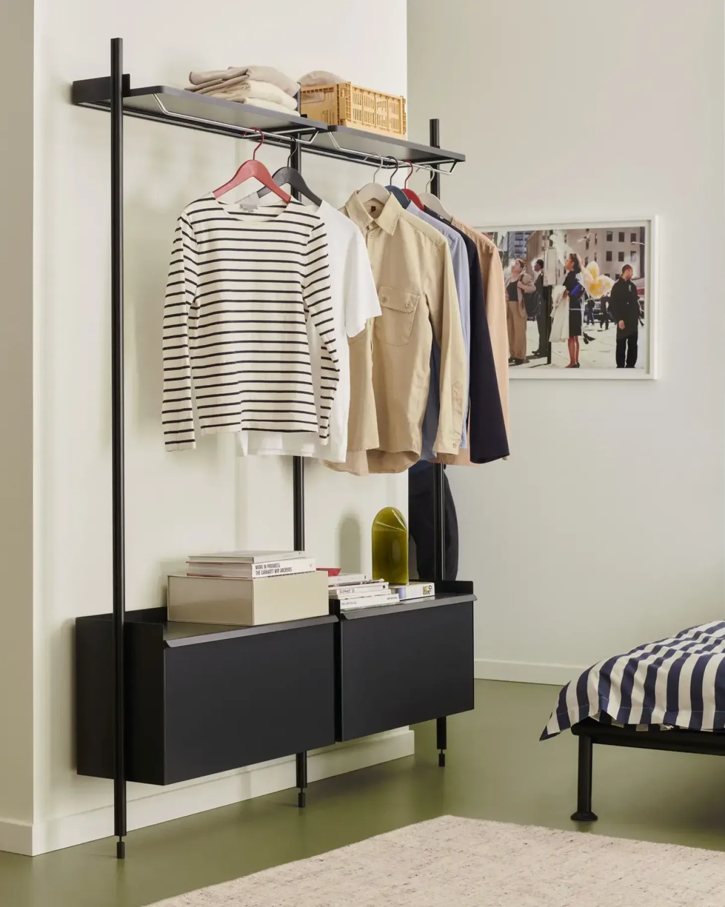 Hay - Reol - Pier System 1002 - 2 kolonner - Sort - 162 X 34 X 209 cm