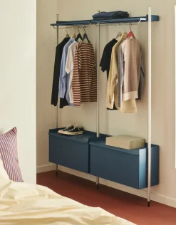 Hay - Reol - Pier System 1061 - 1 kolonne - Blå/Sort - 82 X 34 X 209 cm