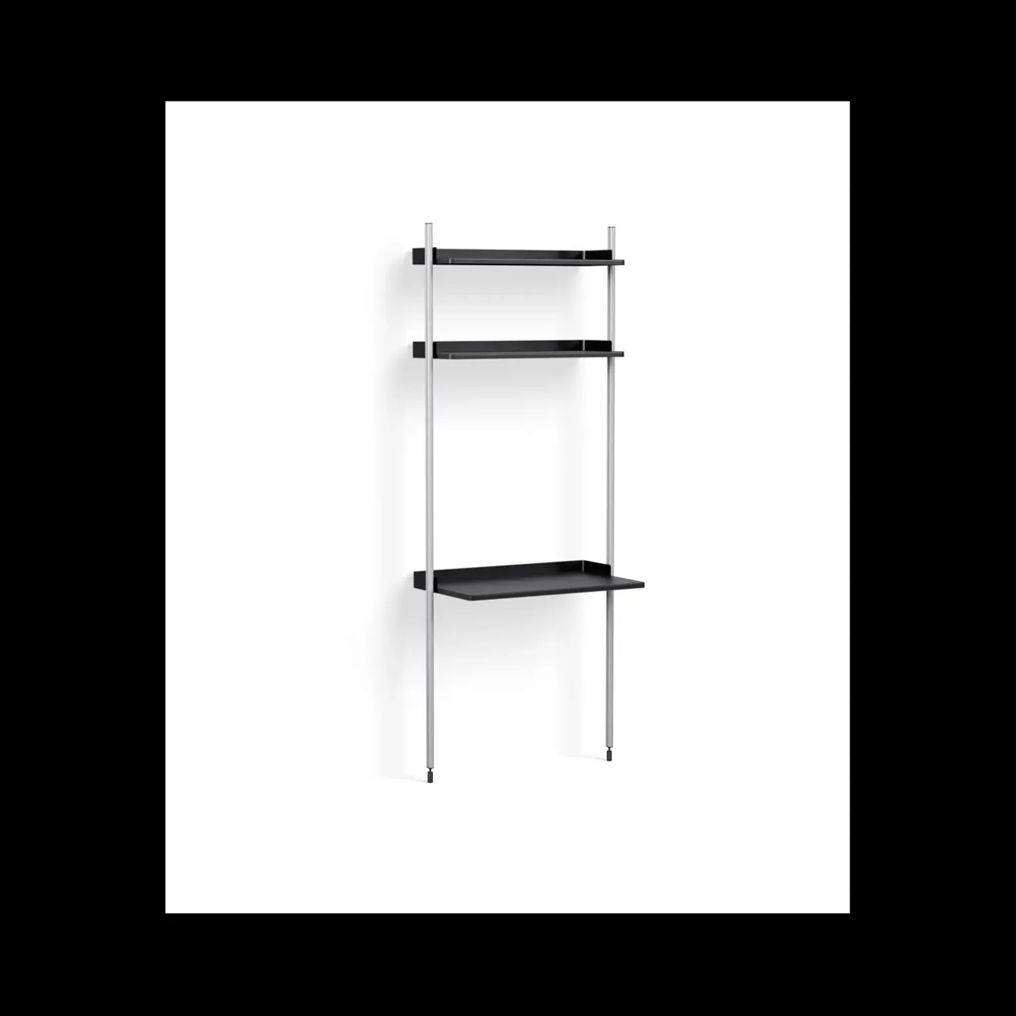 Hay - Reol - Pier System 11 - 1 kolonne - Sort/Stål - 82 X 46,5 X 209 cm