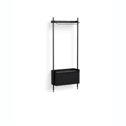Hay - Reol - Pier System 1001 - 1 kolonne - Sort - 82 X 34 X 209 cm