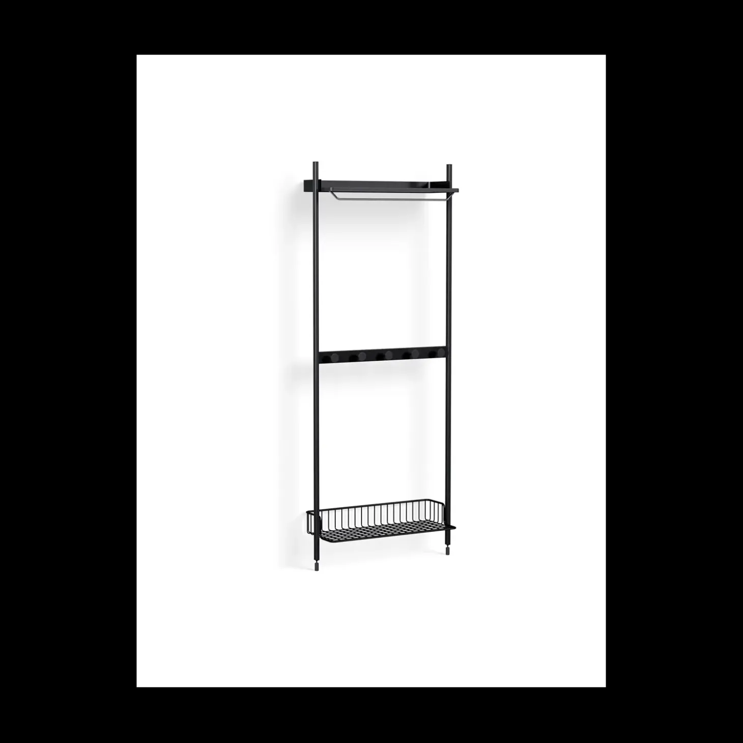 Hay - Reol - Pier System 1041 - 1 kolonne - Sort/Antracit - 82 X 31,5 X 209 cm