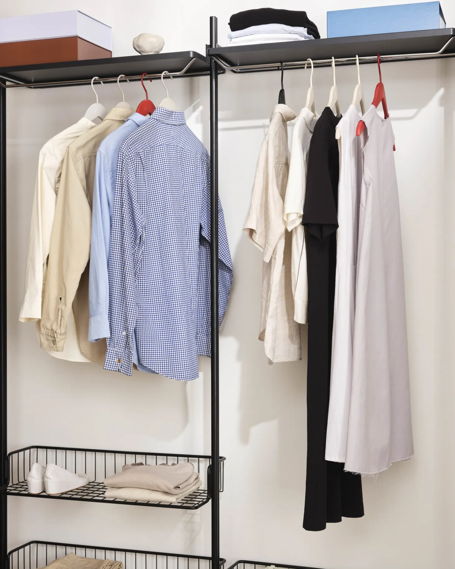 Hay - Reol - Pier System 1041 - 1 kolonne - Sort/Antracit - 82 X 31,5 X 209 cm