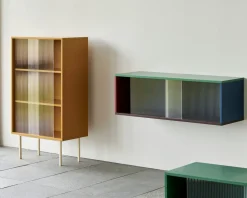 Hay - Reol til Væg med Glaslåger - Colour Cabinet - Mint - Medium, B120 X D39 X H39 cm