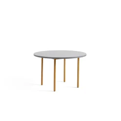 Hay - Rundt Bord Ø120 cm - Two-Colour - Lysegrå bordplade og okkergule stål ben