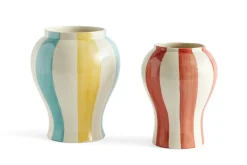 HAY - Sobremesa Stribe Vase - Large - Grøn og gul