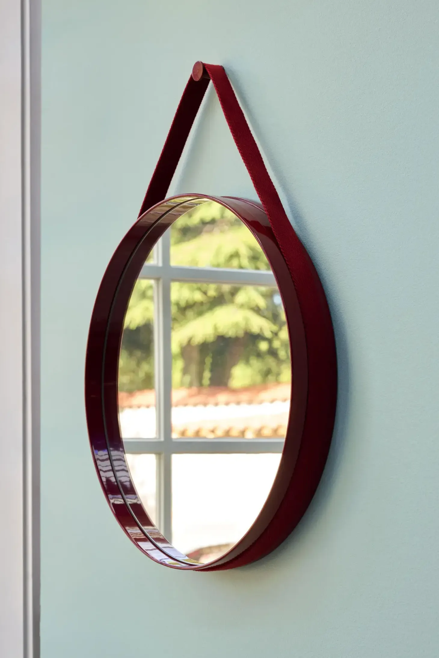 HAY - "Strap Mirror" Spejl Ø70 cm - Brun