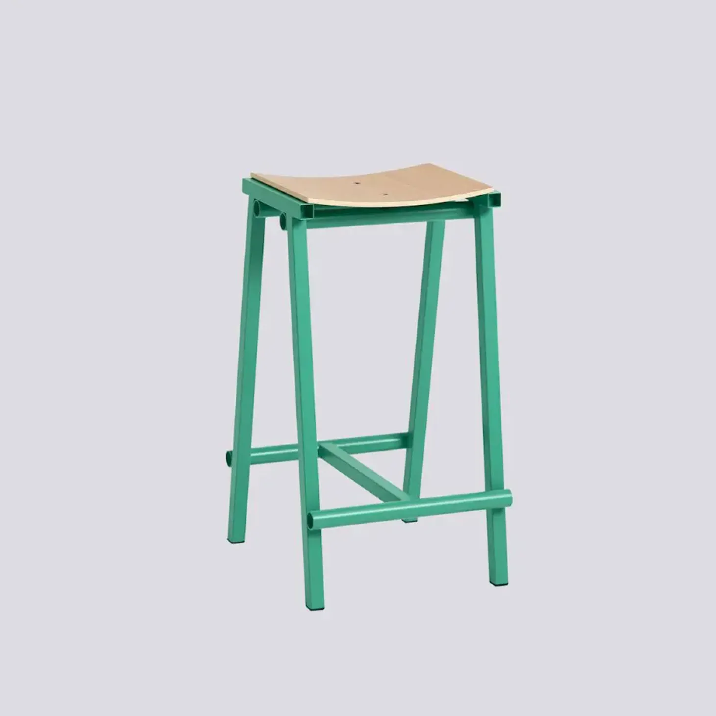HAY - Taburete 8 Bar Stool - Jade Green - Lacquered Oak Veneer Seat - Lav model 65 cm