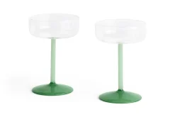 Hay - Tint Coupe Glass - Clear, jade light green and jade dark green