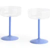 Hay - Tint Coupe Glass - Clear and jade light blue