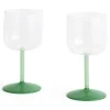 Hay - Tint Wine Glass - Clear, jade light green and jade dark green
