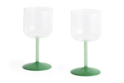 Hay - Tint Wine Glass - Clear, jade light green and jade dark green