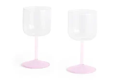 Hay - Tint Wine Glass - Clear, jade light pink and light pink