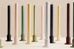 HAY - Tube Candleholder S - Concrete - Emerald Green