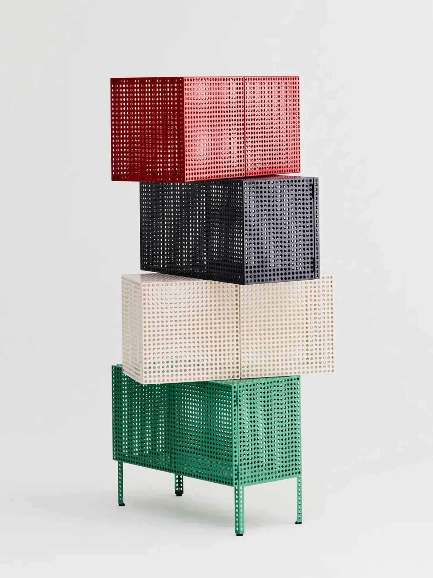 Hay - Vægskab - Perforated Cabinet Wall - Small - Wine Red - H45 x B89 x D40