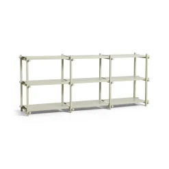 Hay - Woody Shelving 2.0 Column Low - Grå bøg - 9 hylder