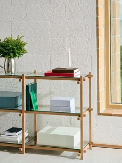 Hay - Woody Shelving 2.0 Column Low - Klar Glas/Eg - 9 hylder