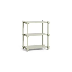 Hay - Woody Shelving 2.0 Column Low - Grå/Bøg - 3 hylder