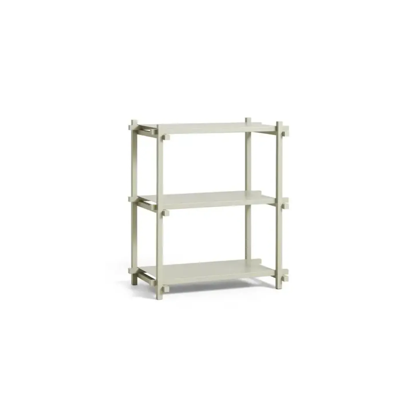 Hay - Woody Shelving 2.0 Column Low - Grå/Bøg - 3 hylder
