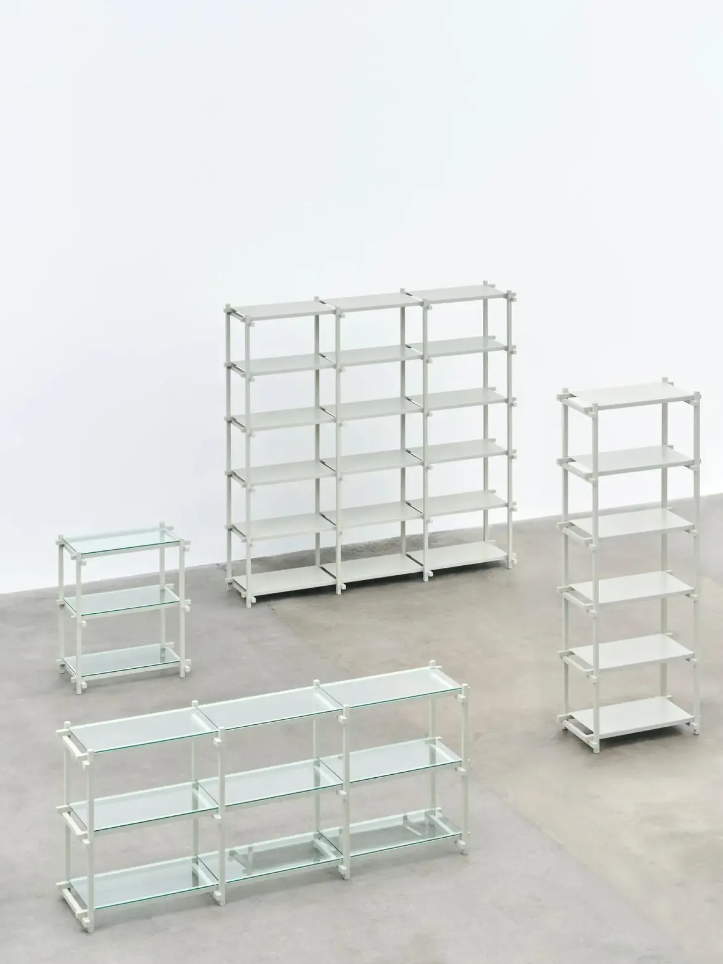 Hay - Woody Shelving 2.0 Column Low - Grå/Bøg - 3 hylder