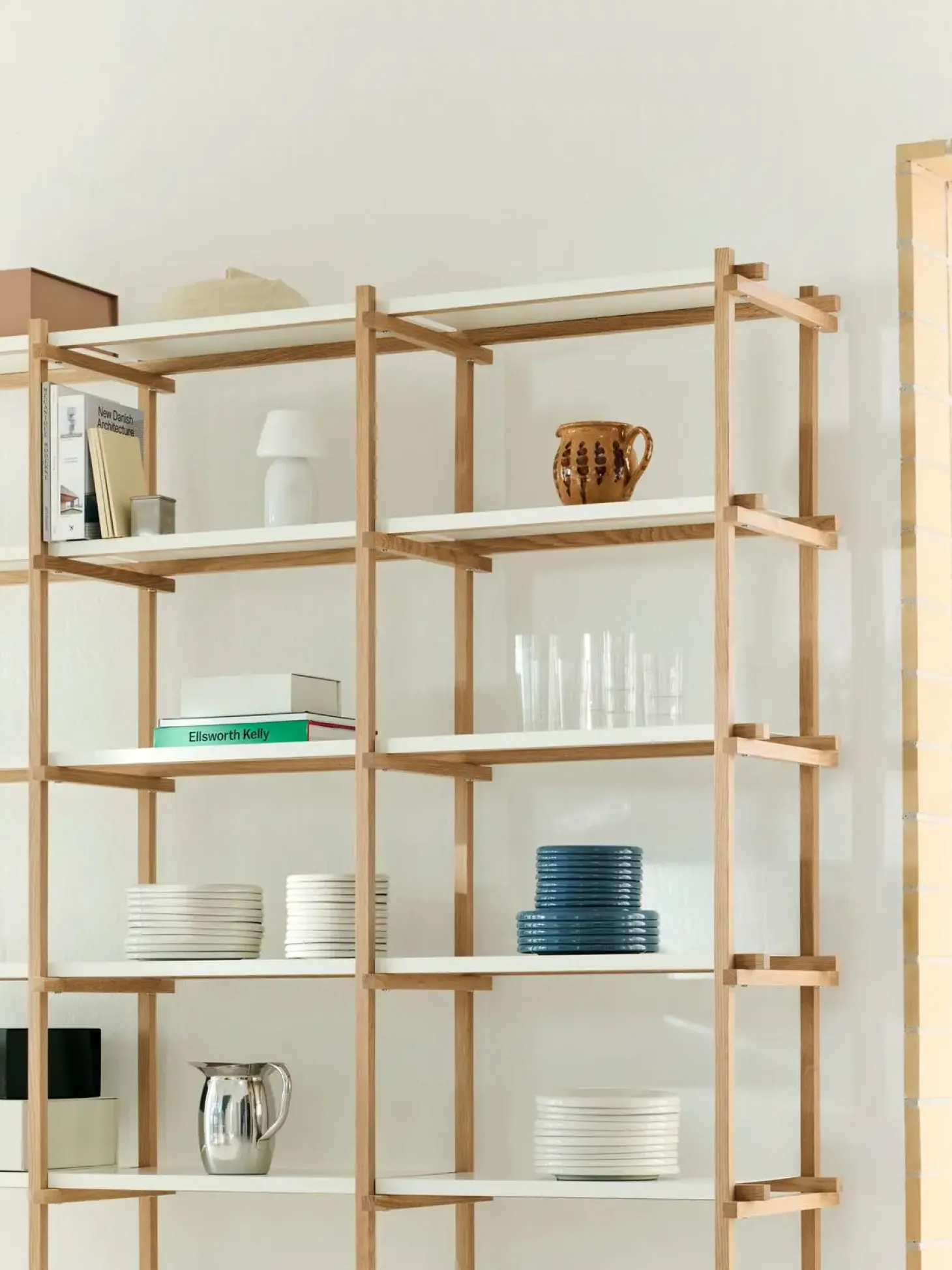 Hay - Woody Shelving 2.0 Column High - Hvid/Eg - 18 hylder