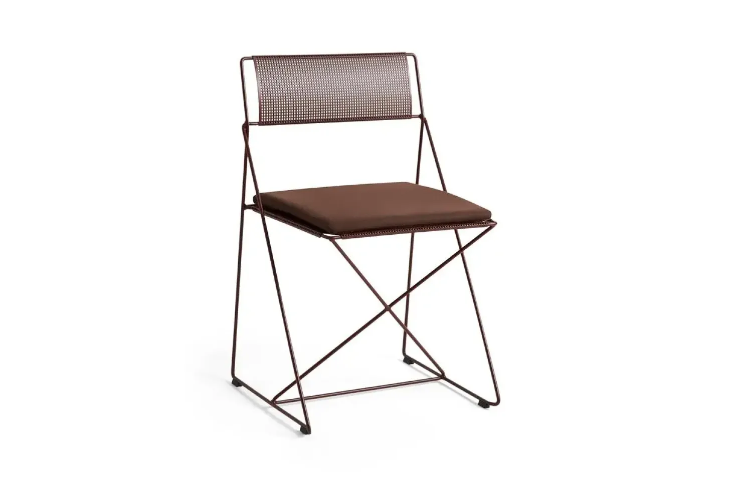 Hay - X-Line Chair - Havestol - Powder coated steel base - Iron rød - ben og sæde