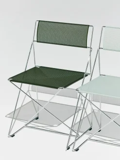 Hay - X-Line Chair Chromed base Indoor - Autumn green