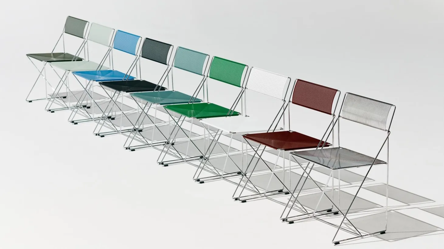 Hay - X-Line Chair Chromed base Indoor - Autumn green