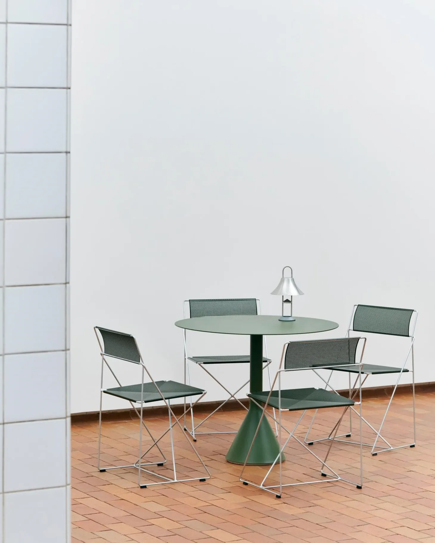 Hay - X-Line Chair Chromed base Indoor - Autumn green