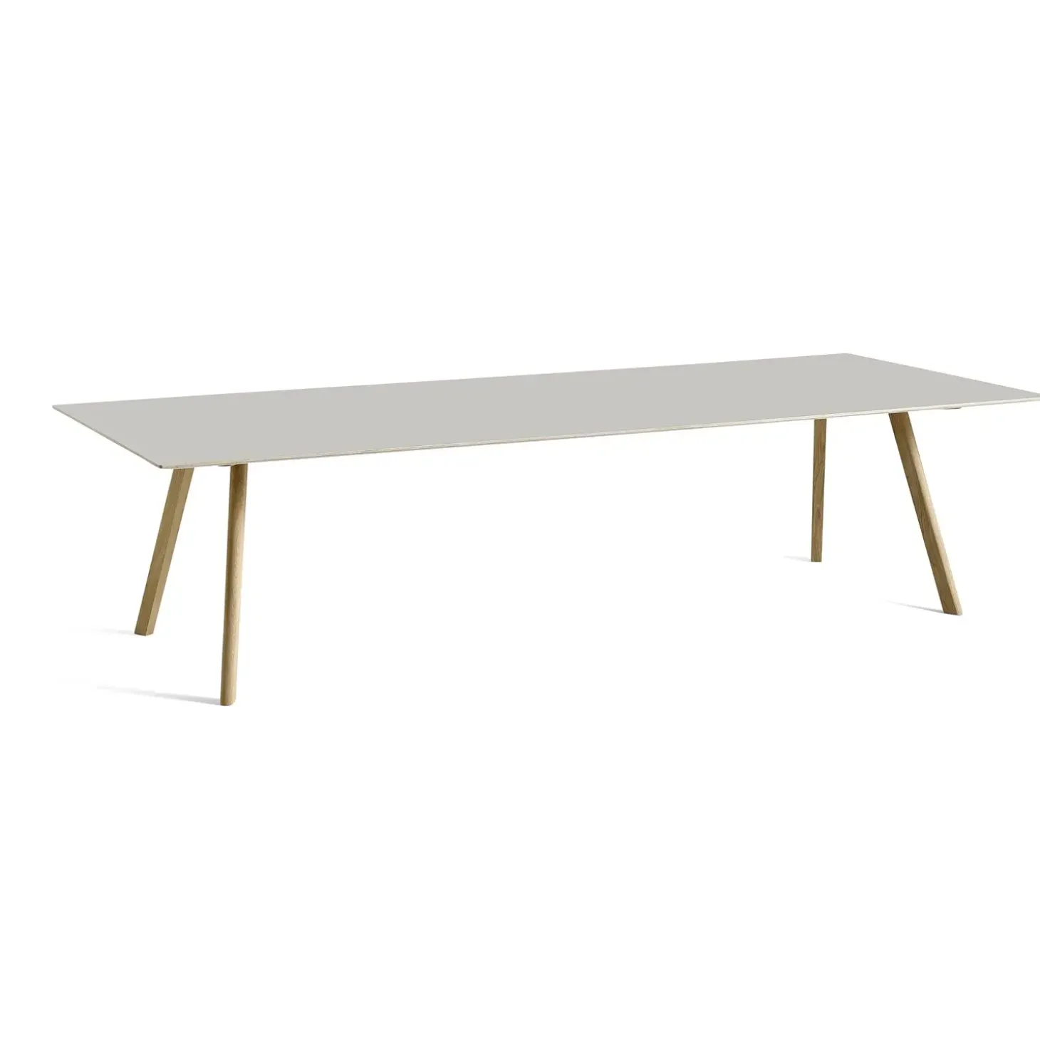 Hay bord - CPH30 bord - 300 x 90 cm - bordplade Off White linoleum/ben i eg - lakeret