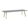 Hay bord - CPH30 table - 300 x 90 cm - bordplade grå linoleum/ben i eg (lak)