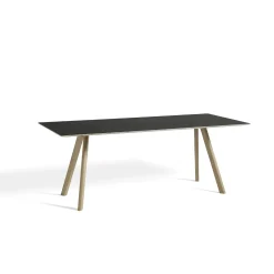 Hay bord - CPH30 table - 200 x 90 cm - bordplade sort linoleum/ben i eg (vandbaseret lak)