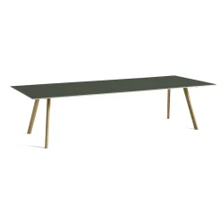Hay bord - CPH30 table 300 x 120 cm - bordplade linoleum grøn/ben i eg med vandbaseret lak