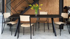 Hay bord - CPH30 table 200 x 90 cm - bordplade sort linoleum/ben sort eg (vandbaseret lak)