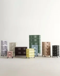 HAY Colour Crate Lid Plastic - Medium Square / Cube - Powder