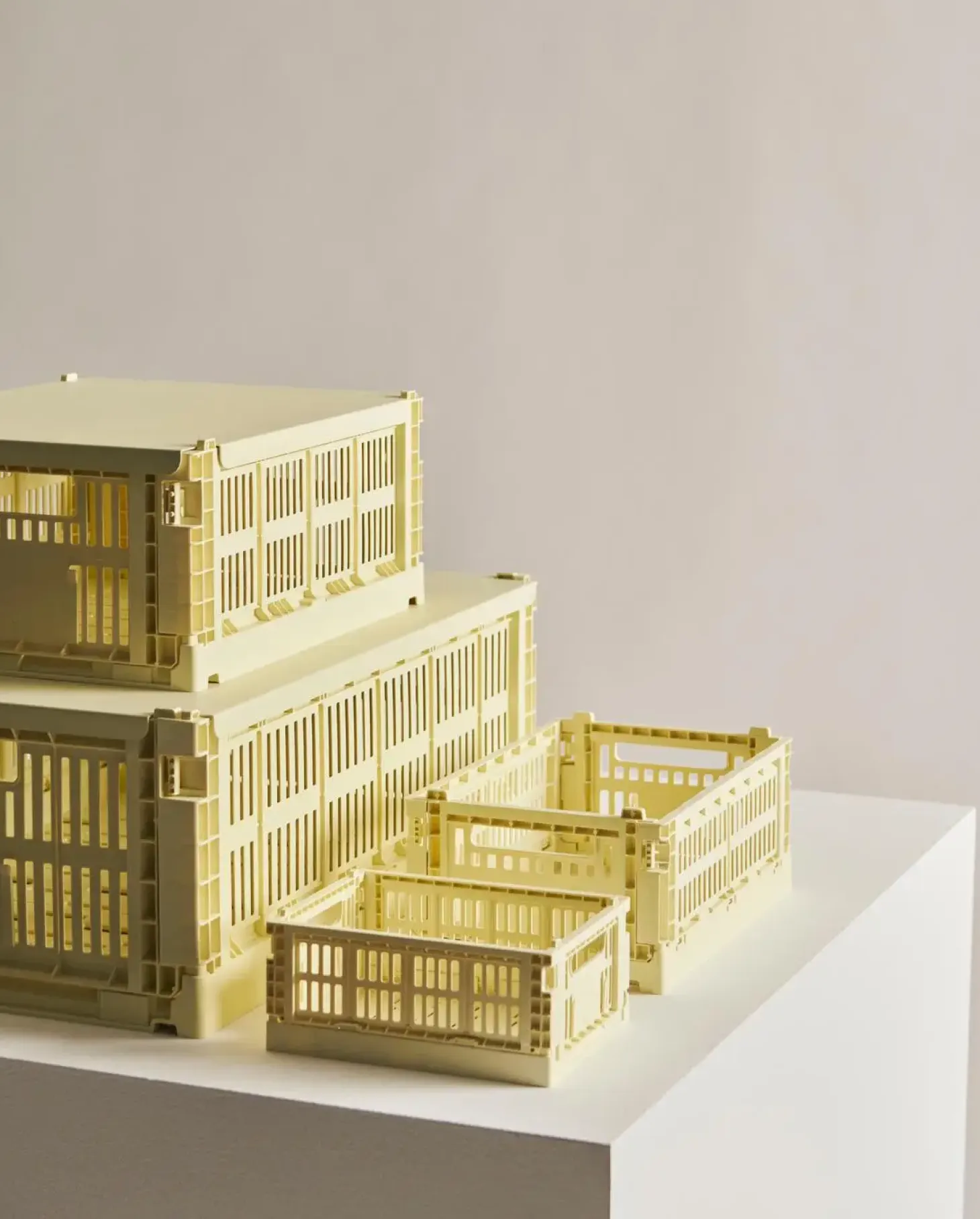 HAY Colour Crate Mini - Set of 2 - Dusty yellow