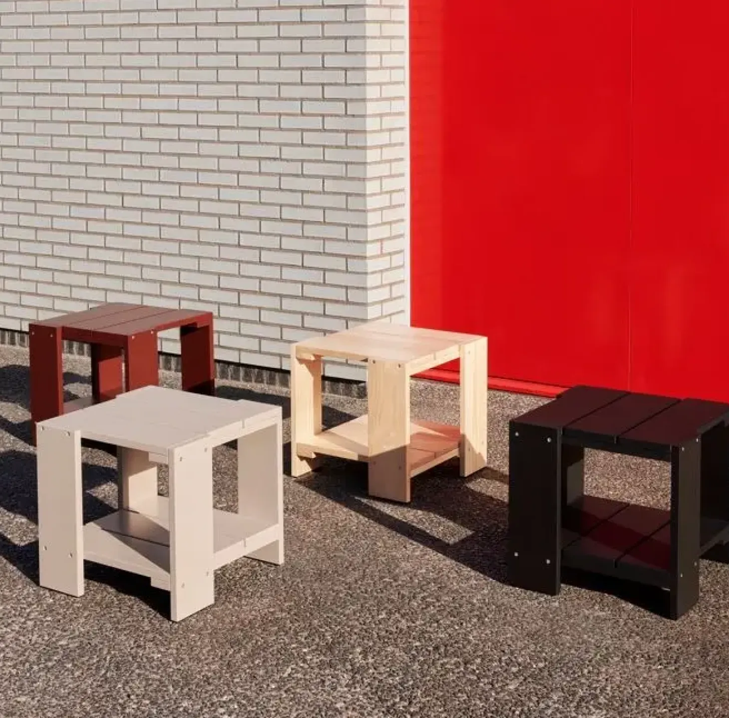 HAY Crate Side Table - Hvid - Lakeret fyrretræ / Lacquered pinewood