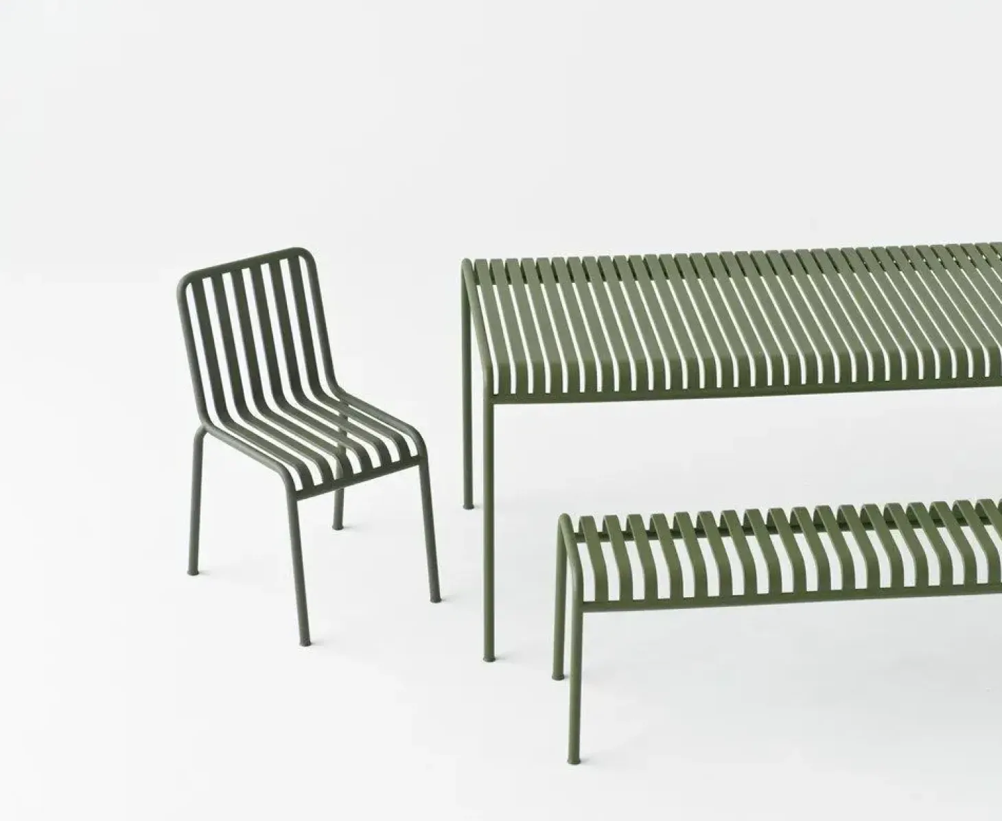 HAY havebænk - Palissade bænk - Oliven grøn - 120 cm.