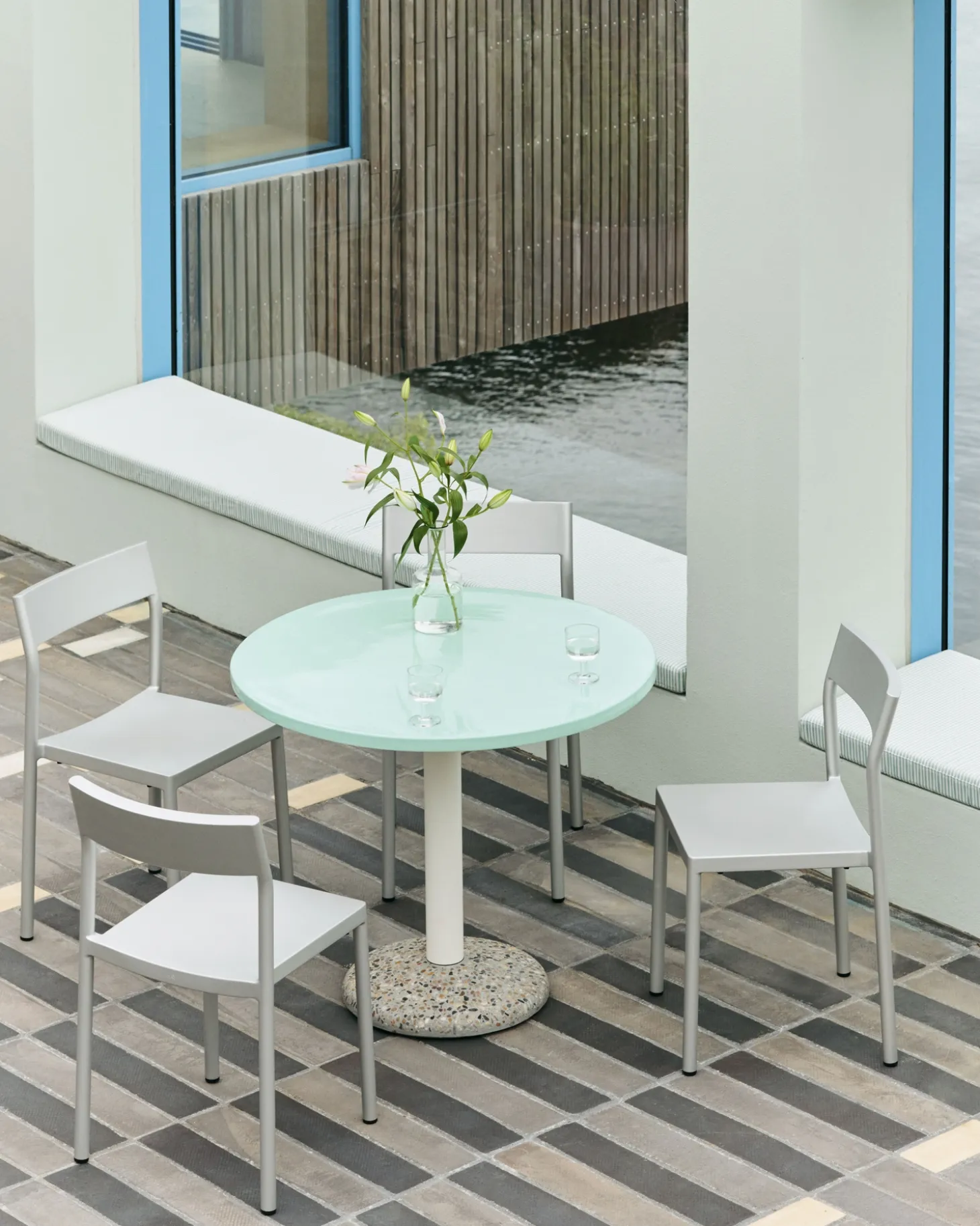 HAY havebord - Keramik bord - Ceramic table - Lys mint - Ø90 cm
