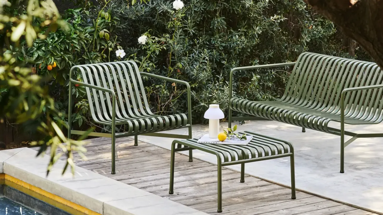 HAY havebord - Palissade ottoman - Oliven