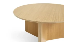 Hay sofabord - Slit table Wood XL - Eg - Ø65 cm - H35 cm