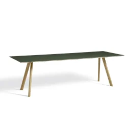 Hay spisebord CPH30 - 250 x 90 cm - bordplade grøn linoleum/ben i eg (vandbaseret lak) - CPH 30