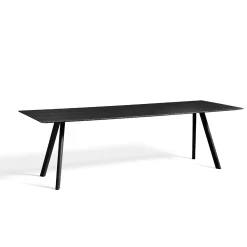 Hay spisebord CPH30 - 250 x 90 cm - bordplade i sort linoleum/ben i sort eg (vandbaseret lak) - CPH 30