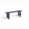 HAY Weekday bænk - 111 cm - Blå - Steel Blue - Lakeret Fyrretræ / Pinewood