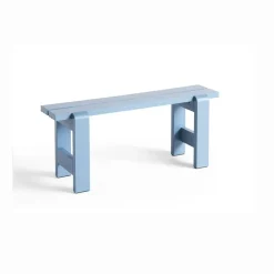 HAY Weekday bænk - 111 cm - Lyseblå - Azure blue - Lakeret Fyrretræ / Pinewood