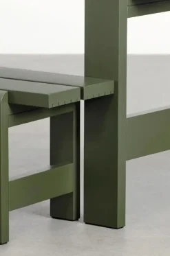 HAY Weekday bænk - 140 cm - Oliven - Lakeret Fyrretræ