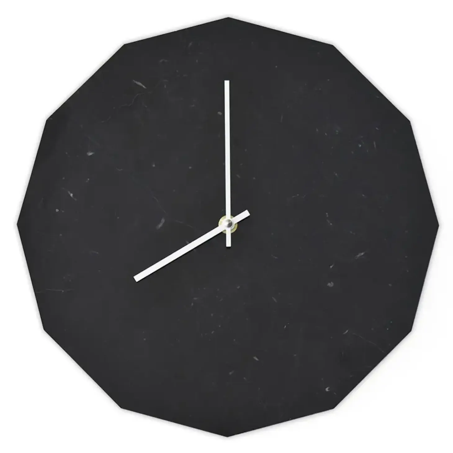 Hemverk - Marble Nero Vægur, Sølv Ø28