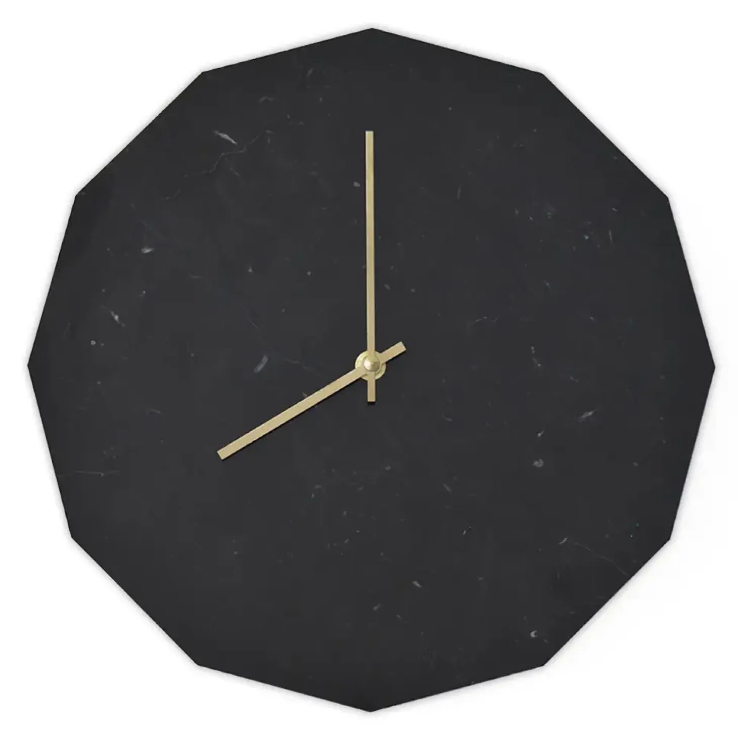 Hemverk - Marble Nero Vægur, Guld Ø28
