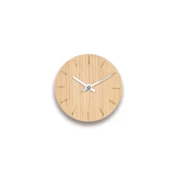 Hemverk - Vægur - Lys Eg - Ø12 cm - Sølv visere