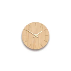 Hemverk - Vægur - Lys Eg - Ø12 cm - Kobber visere