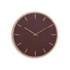 Hemverk - Vægur - Lys Eg/Burgundy - Guld visere - Ø38 cm